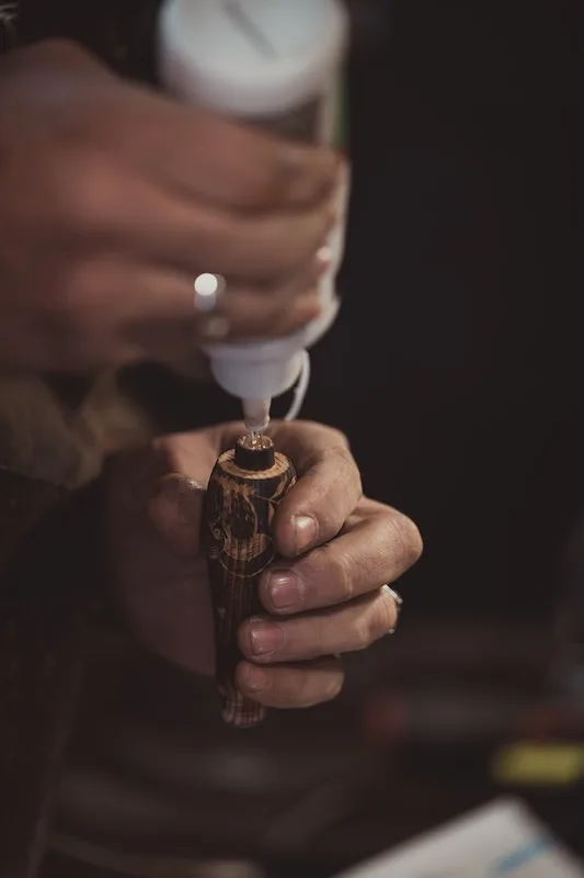 réalisation du couteau du bâton à champignons TALAIA